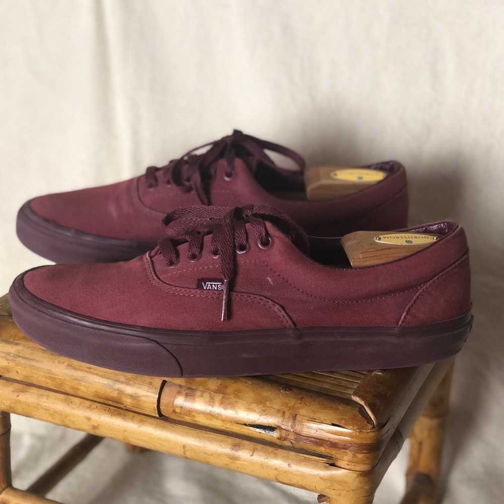 Burgundy Vans, used, size men’s 11.